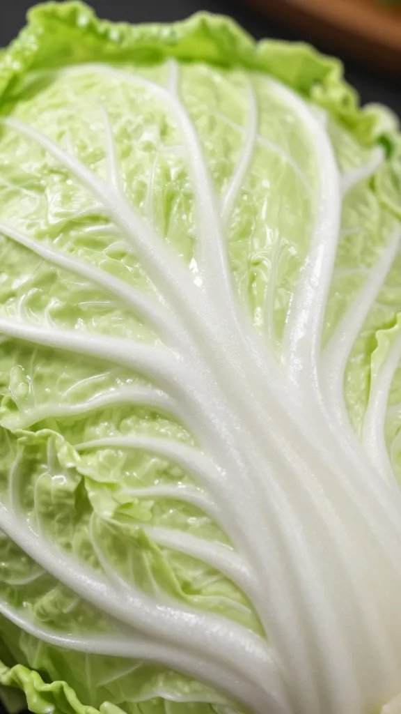 glossy oil-brushed cabbage wedge macro