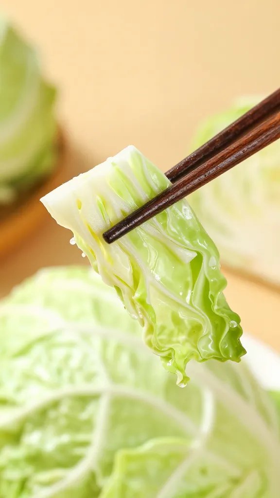 tongs holding shatter-crisp cabbage wedge