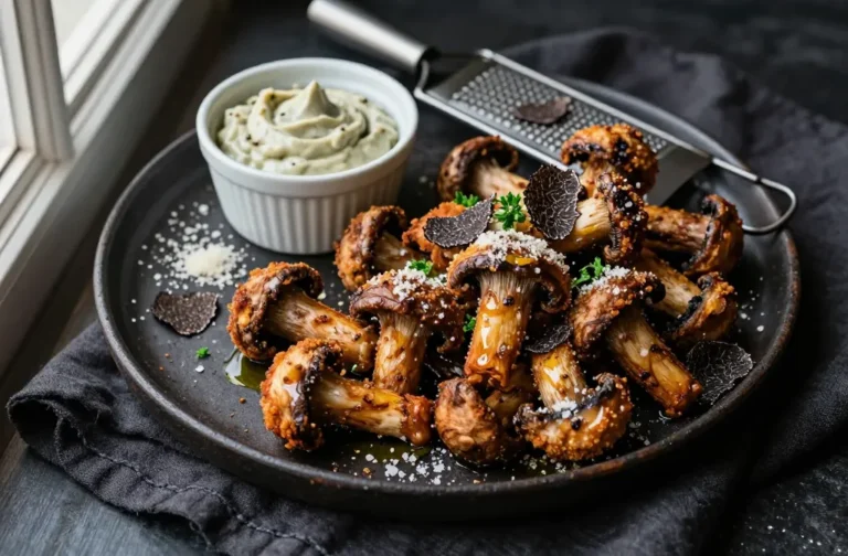 Crispy Black Truffle Parmesan Air Fryer Keto Mushrooms Bliss