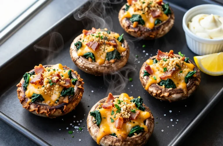 Crispy Air Fryer Keto Portobello Caps Game Day Stuffed Bliss