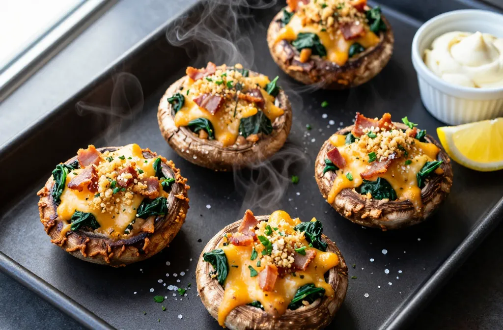 Crispy Air Fryer Keto Portobello Caps Game Day Stuffed Bliss