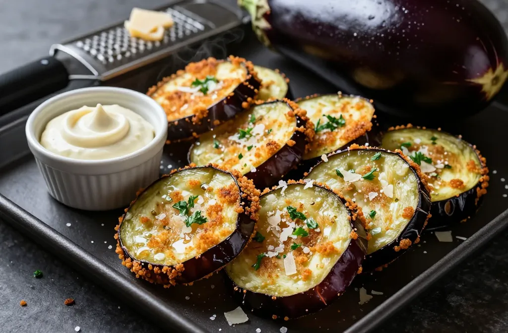 Unbeatable Crispy Juicy Parmesan Crusted Air Fryer Keto Eggplant Slices