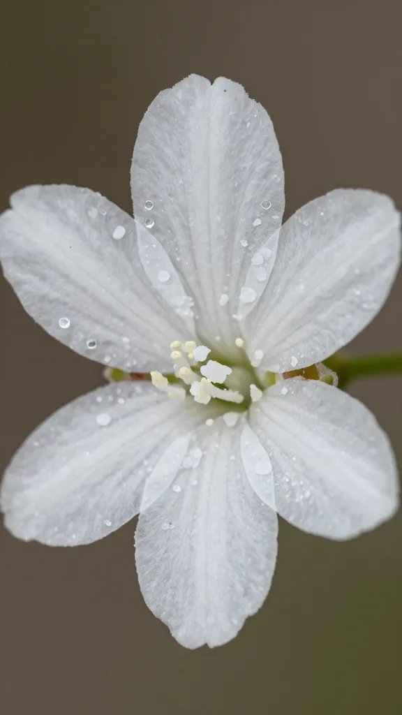 single floret sprinkled with sea salt crystals, macro photography