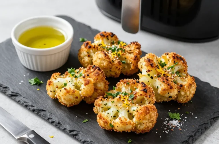 Crispy Juicy Air Fryer Keto Cauliflower Steaks Italian Herb Parmesan Crust Tonight