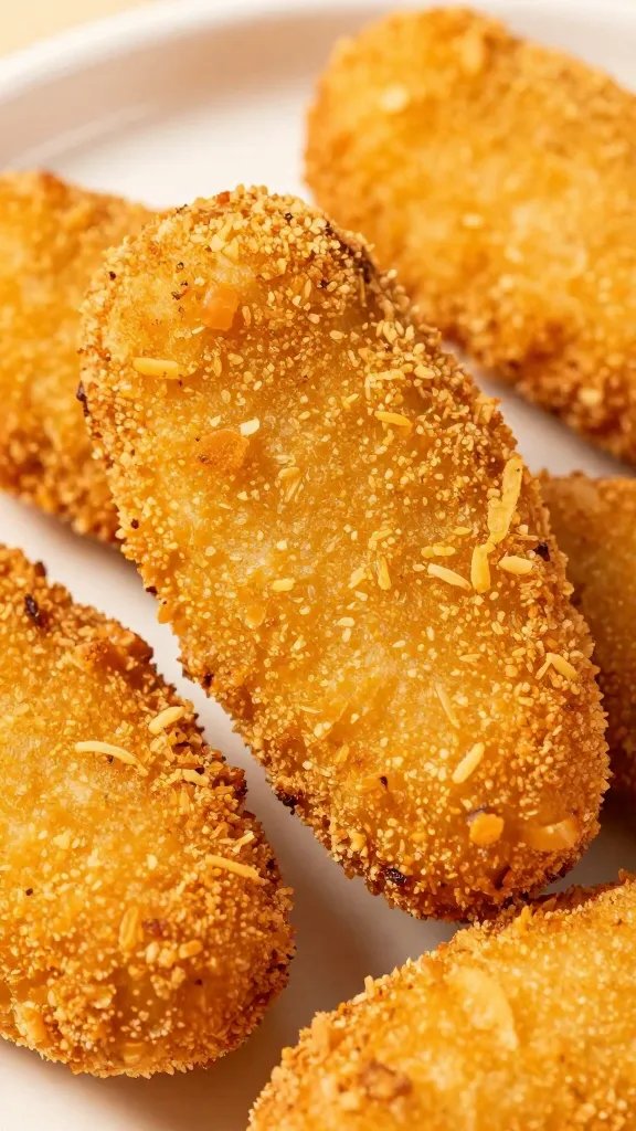 closeup of crispy salmon croquette crust on plate