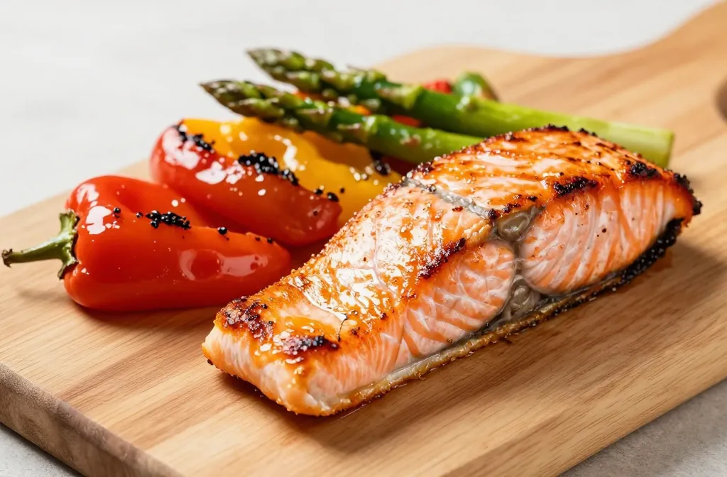 Air Fryer Salmon and Vegetables