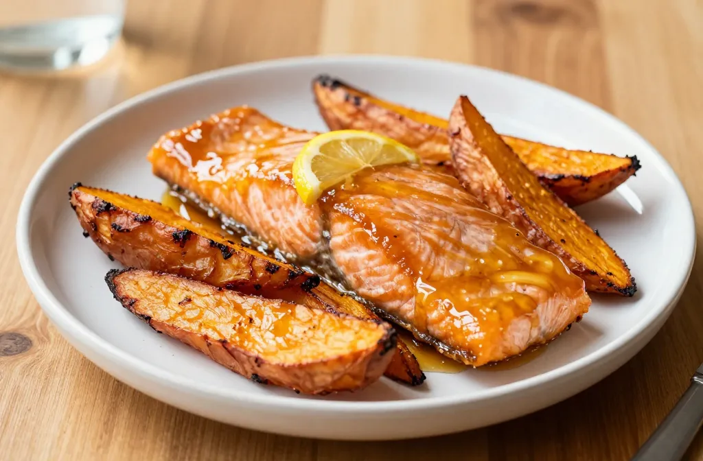 Air Fryer Salmon and Sweet Potatoes