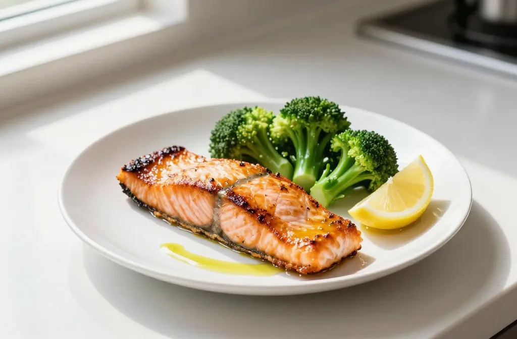 Air Fryer Salmon and Broccoli