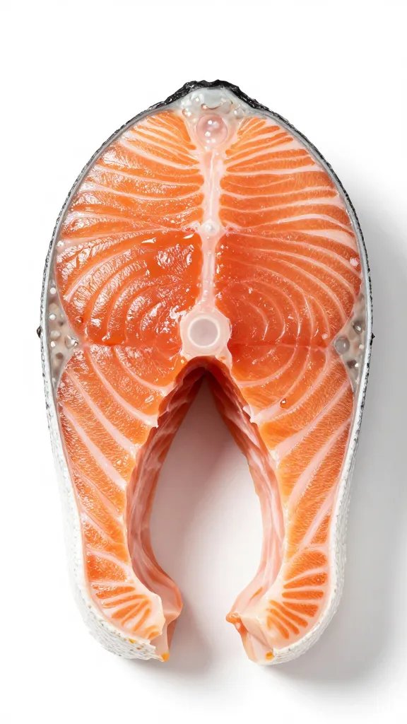 Juicy salmon cross-section showing tender interior