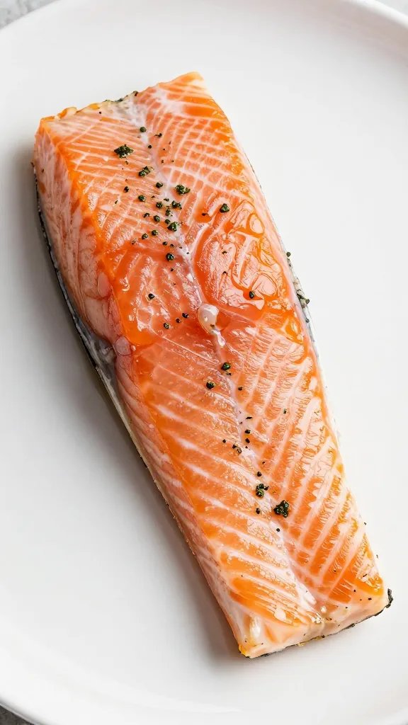 Single salmon fillet with light herb drizzle (no other items)