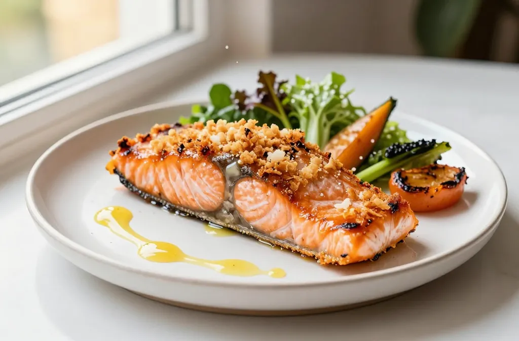 Air Fryer Panko Salmon (Pork Rind Crust for Keto)
