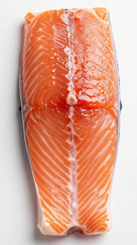 Top-down closeup of crust coating on a lone salmon fillet