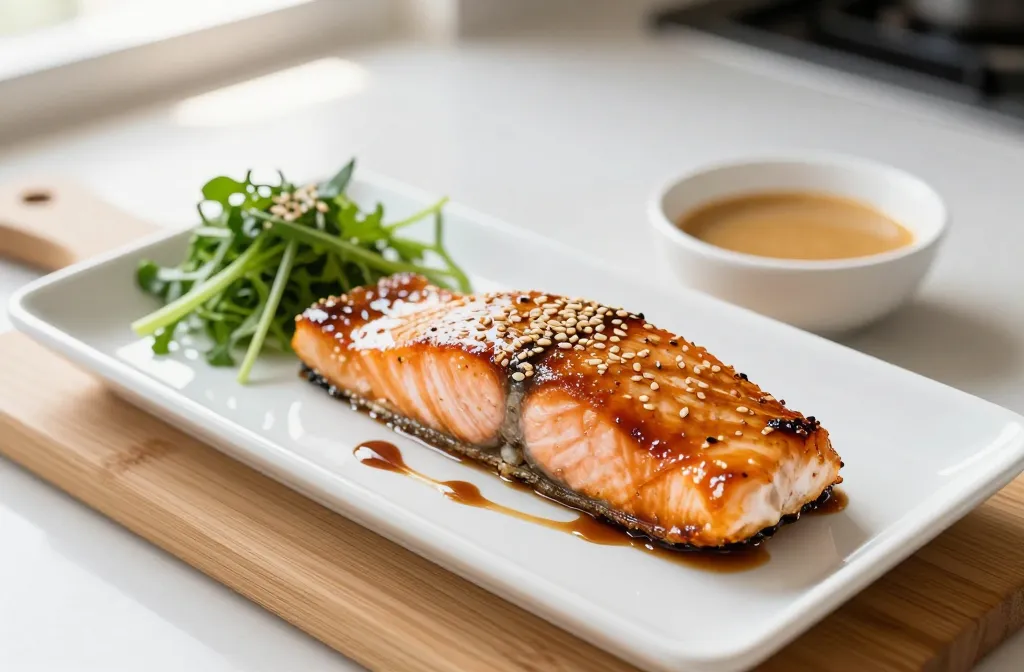 Air Fryer Miso Glazed Salmon