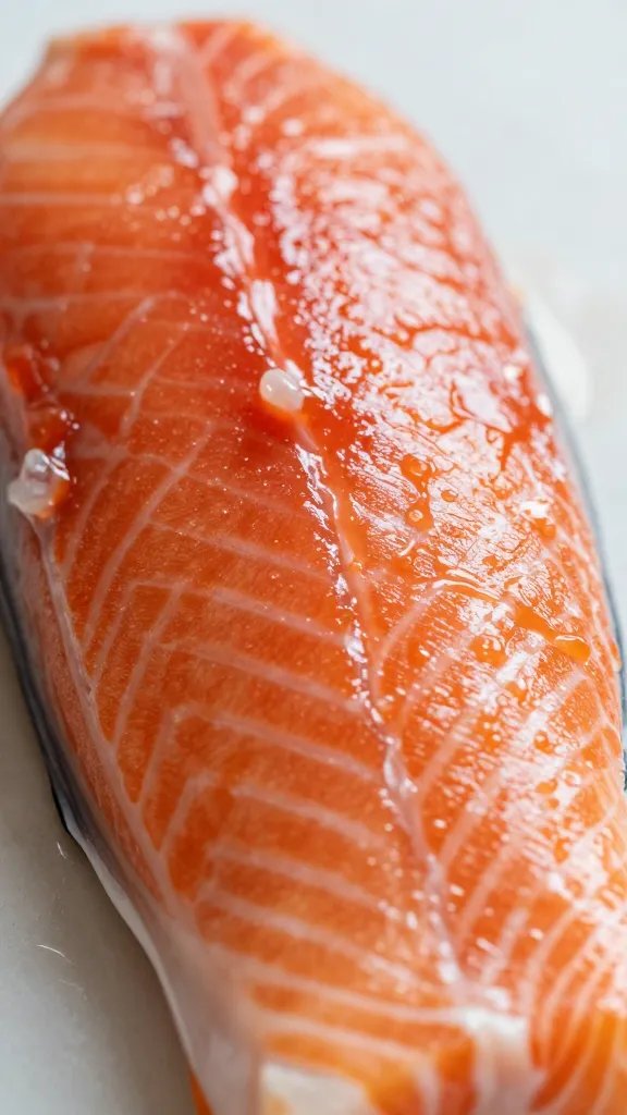 closeup of patting dry salmon surface before glaze