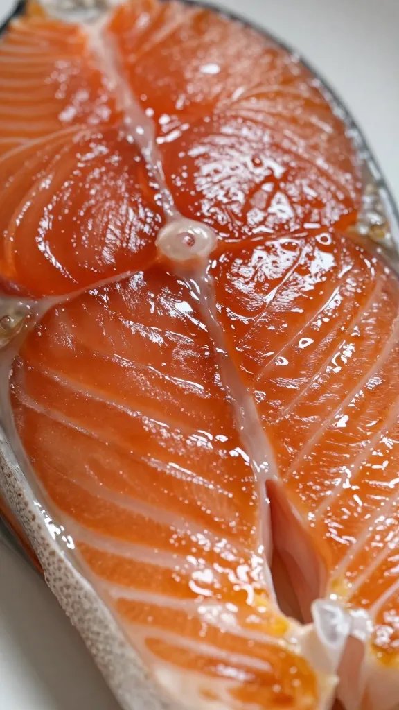 closeup of light reflection on glossy maple glaze salmon