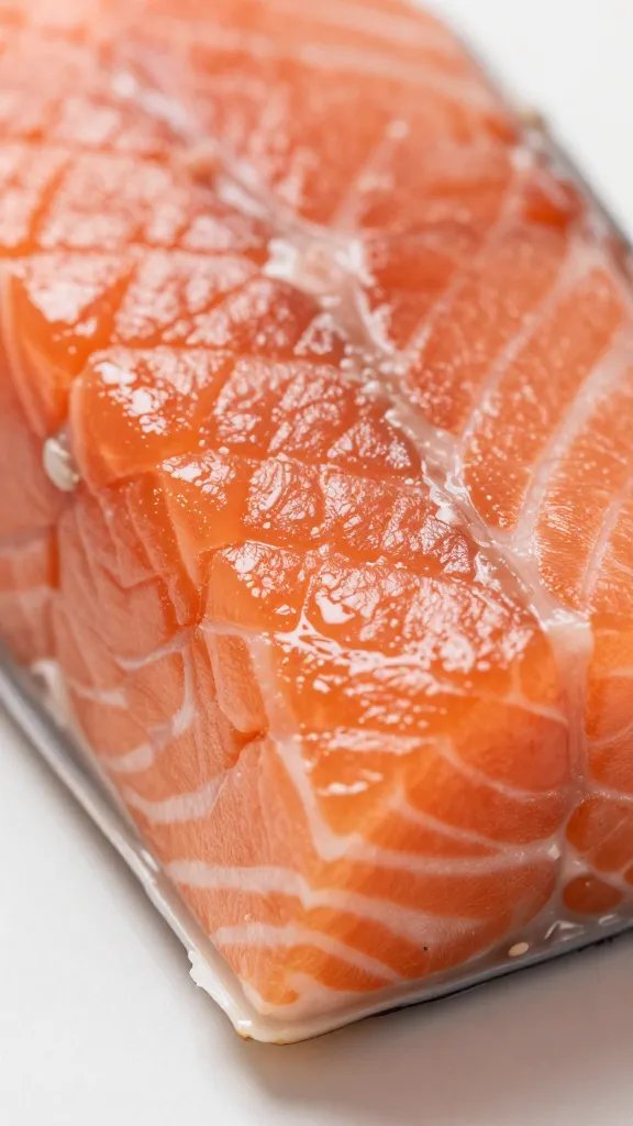 closeup of flaky salmon mid-bite to show juiciness