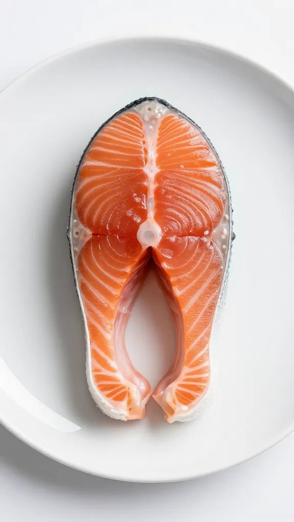 Minimalist plate focusing on the salmon belly texture