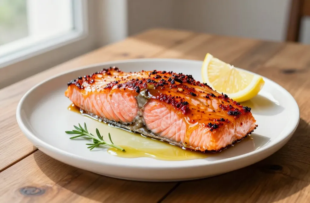 Air Fryer Spicy Hasselback Salmon