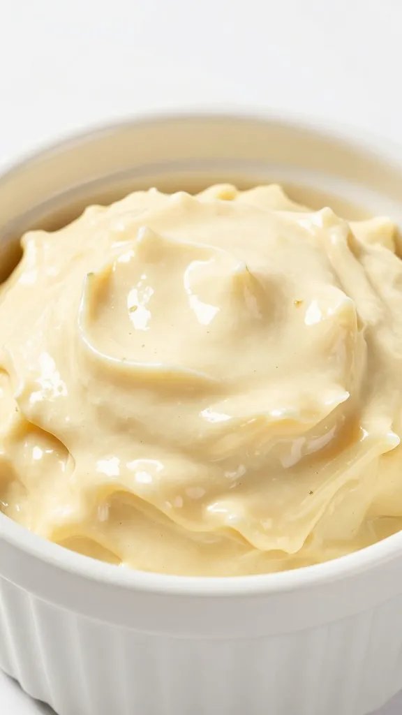 closeup of creamy crab filling in a small ramekin