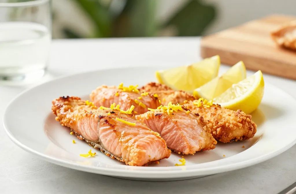 Air Fryer Lemon Pepper Salmon Bites