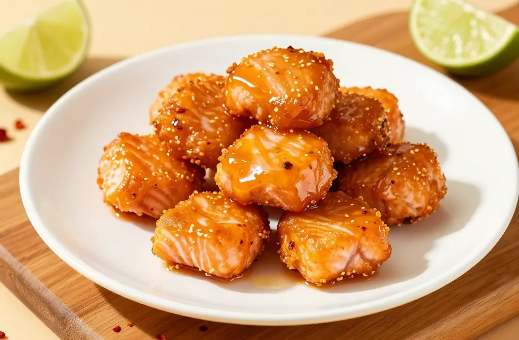 Air Fryer Spicy Salmon Bites