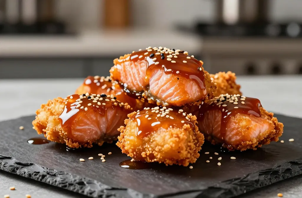 Air Fryer Bang Bang Salmon Bites