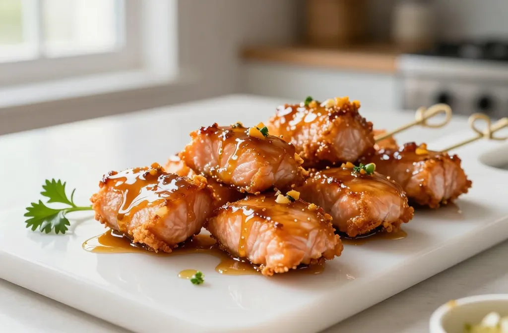 Air Fryer Honey Garlic Salmon Bites